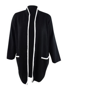Alfani Black and White Open Front Cardigan